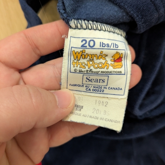 Vintage Sears Winnie The Pooh Velour Overalls - Picture 3 of 6
